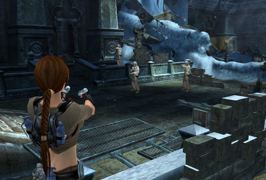 A person standing in front of a building