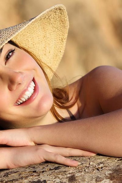 Smiley girl with Cap Pose Style