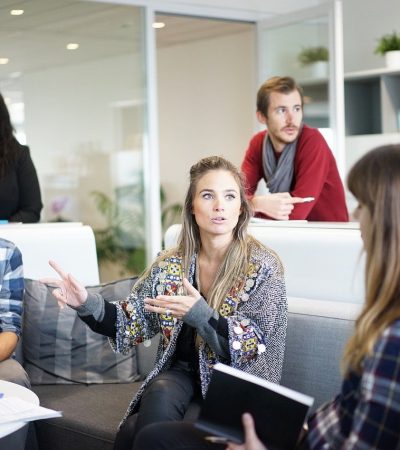 Meeting a Team at Workplace